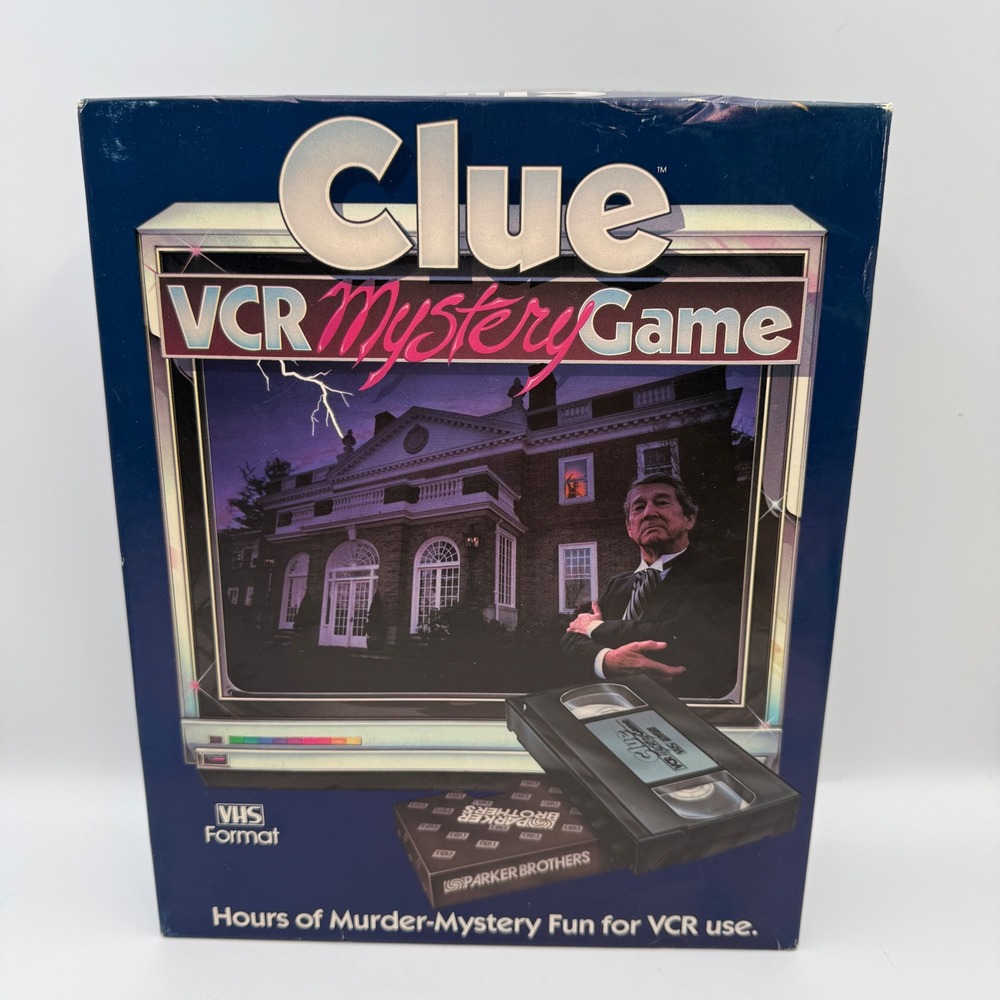 Vintage Clue VCR Mystery Game 1985 Parker Brothers VHS Board Game Complete Case